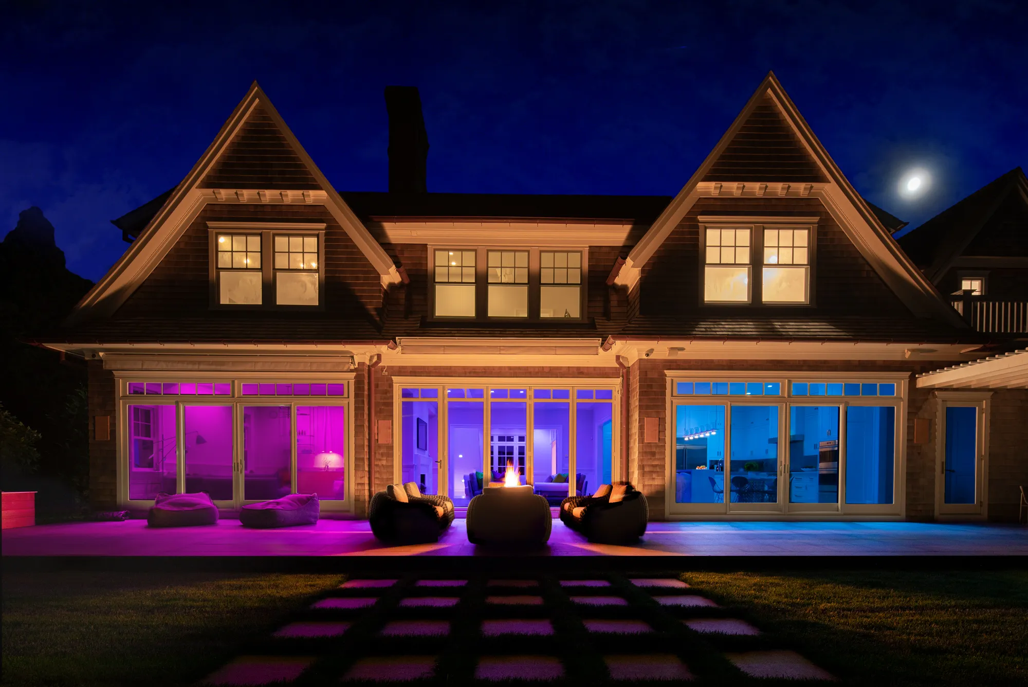 The Hamptons estate at dusk, featured by Connected Design