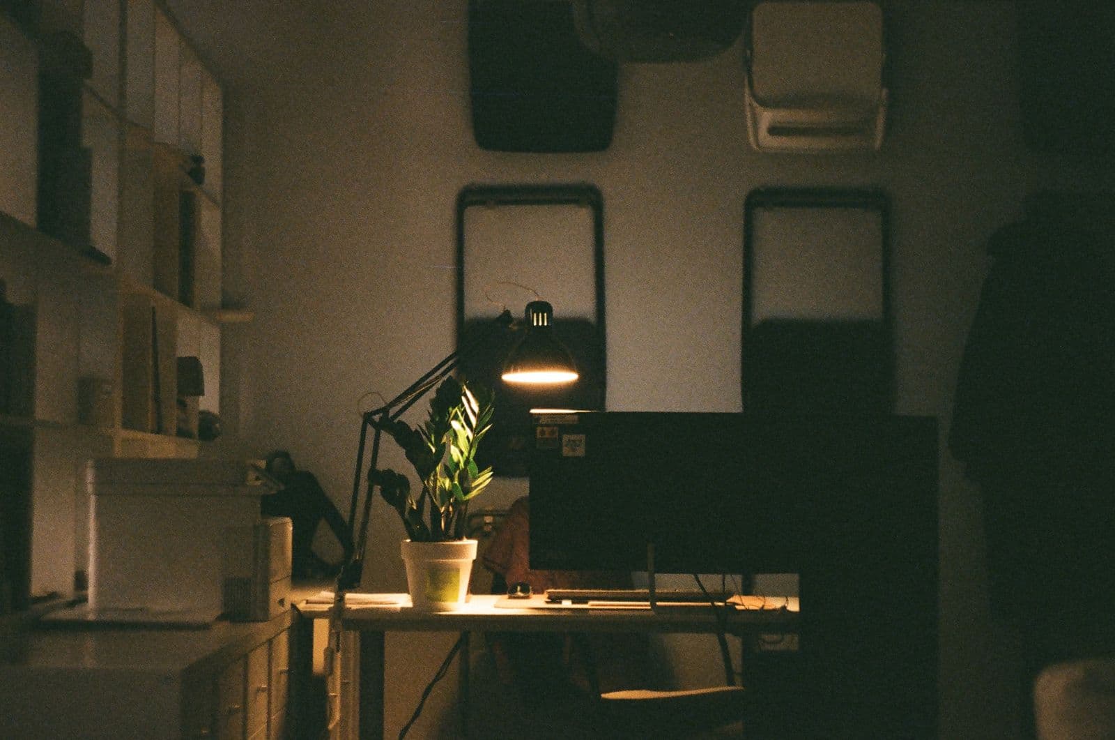 A calm luxury home office, the network infrastructure kept out of sight