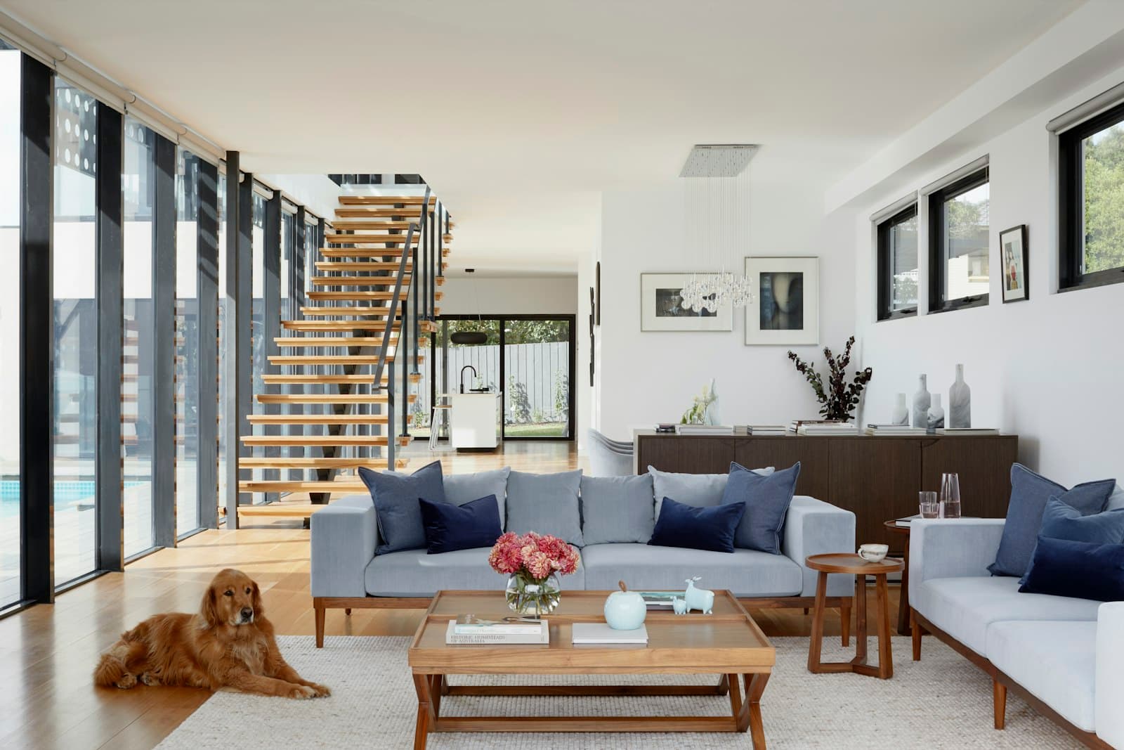 A refined, dimly lit architectural interior