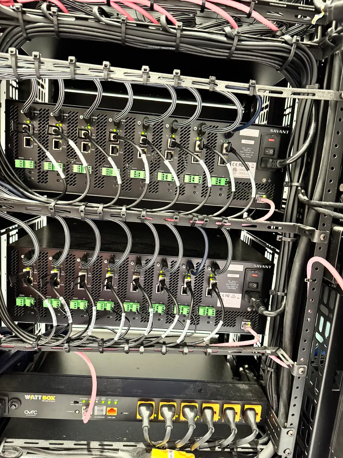 Video and audio distributed over IP across the property
