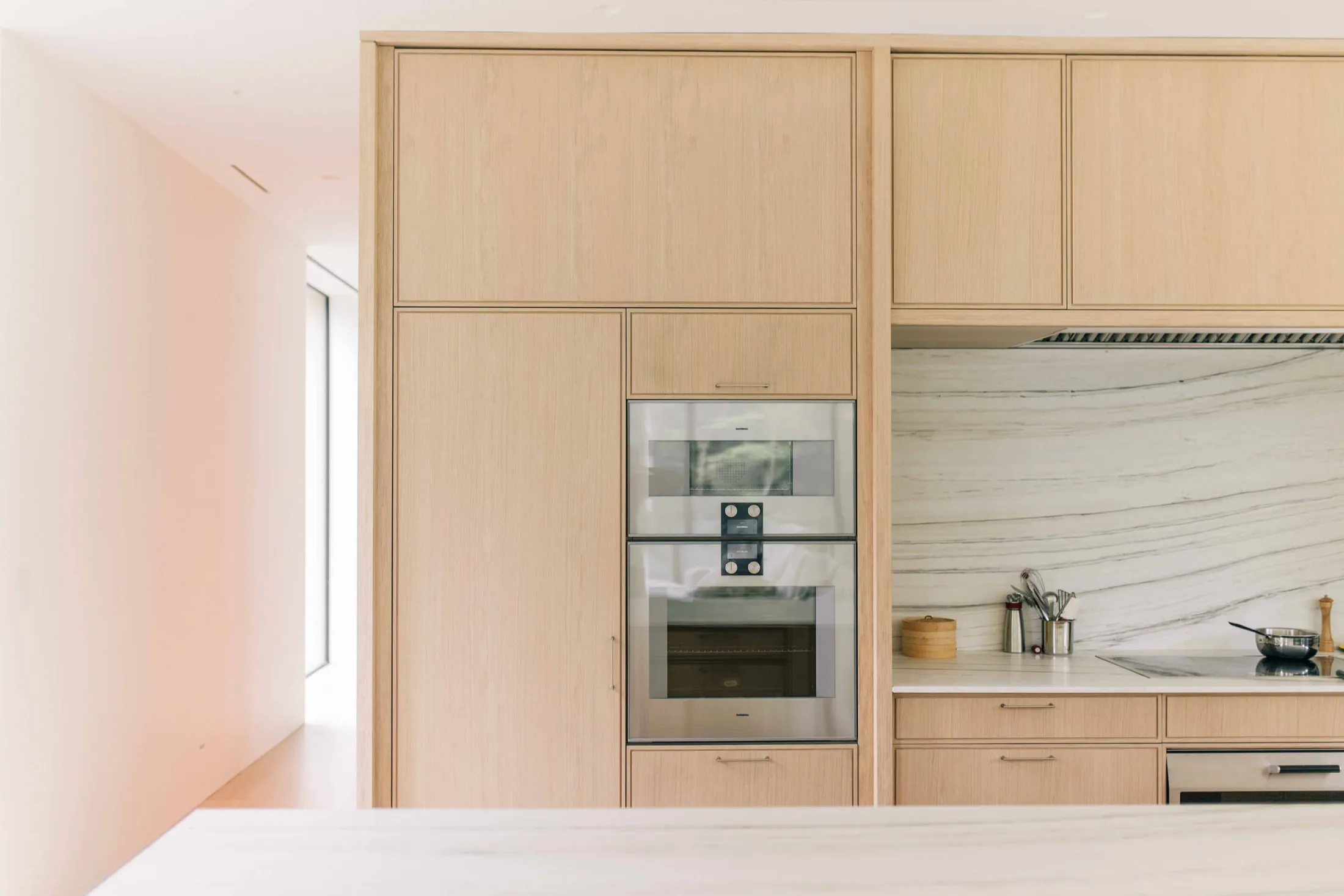 The kitchen, part of one Savant system across the whole home