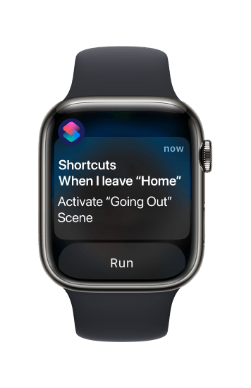 The leaving-home scene on an Apple Watch
