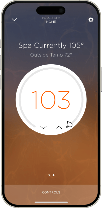 The Savant app on an iPhone, warming the evening